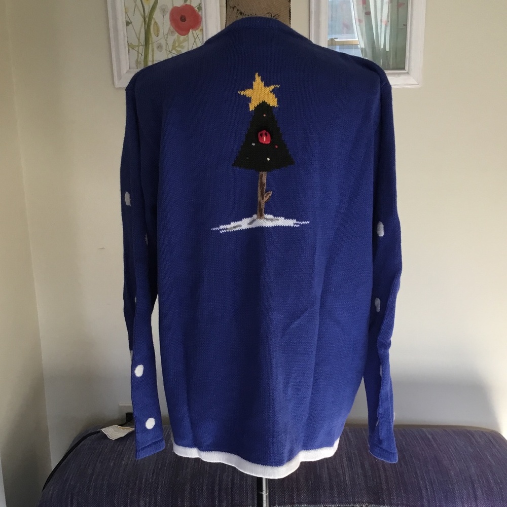 Quacker Factory Snowman Holiday Cardigan (L) - Picture 2 of 8